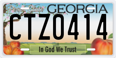 GA license plate CTZ0414