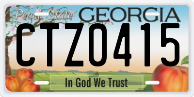 GA license plate CTZ0415