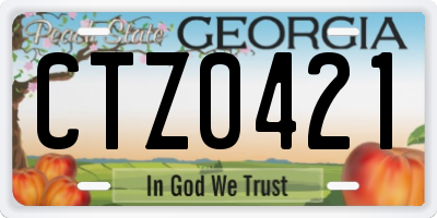 GA license plate CTZ0421