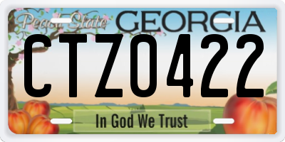 GA license plate CTZ0422