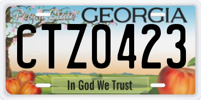 GA license plate CTZ0423