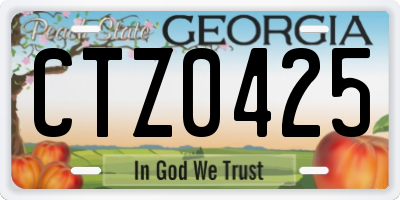 GA license plate CTZ0425