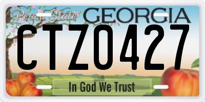 GA license plate CTZ0427
