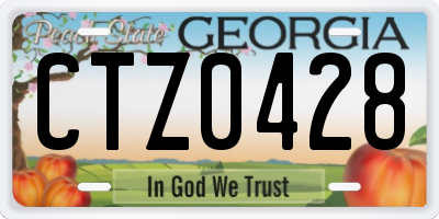 GA license plate CTZ0428