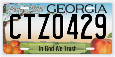 GA license plate CTZ0429
