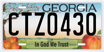 GA license plate CTZ0430