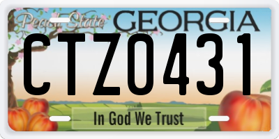 GA license plate CTZ0431