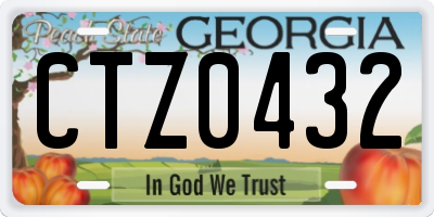 GA license plate CTZ0432