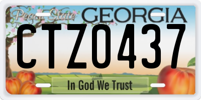 GA license plate CTZ0437
