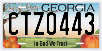 GA license plate CTZ0443