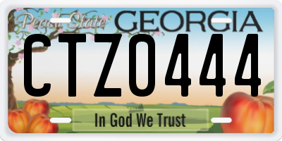 GA license plate CTZ0444