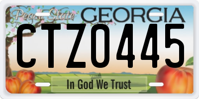 GA license plate CTZ0445