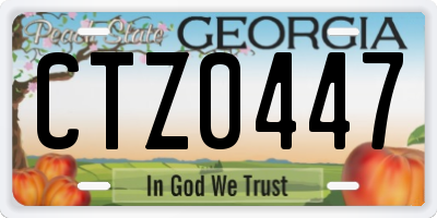 GA license plate CTZ0447