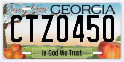 GA license plate CTZ0450