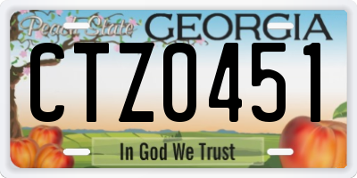 GA license plate CTZ0451