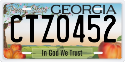 GA license plate CTZ0452