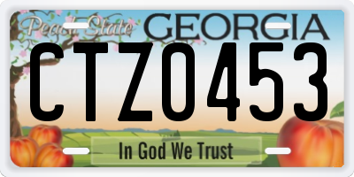 GA license plate CTZ0453