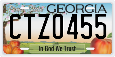 GA license plate CTZ0455