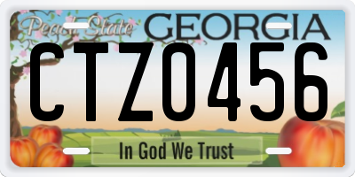 GA license plate CTZ0456