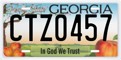 GA license plate CTZ0457
