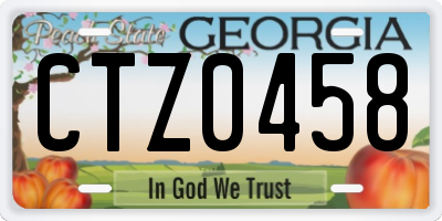 GA license plate CTZ0458