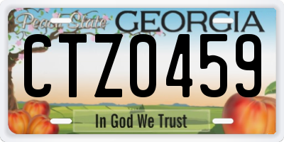 GA license plate CTZ0459