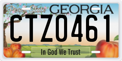GA license plate CTZ0461