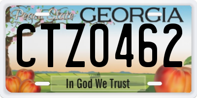 GA license plate CTZ0462