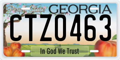 GA license plate CTZ0463