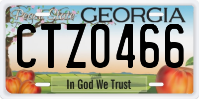 GA license plate CTZ0466