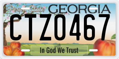 GA license plate CTZ0467