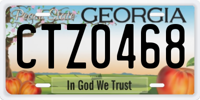 GA license plate CTZ0468