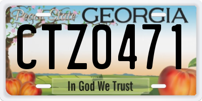 GA license plate CTZ0471