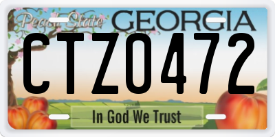 GA license plate CTZ0472