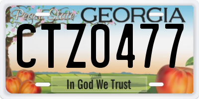 GA license plate CTZ0477