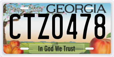 GA license plate CTZ0478