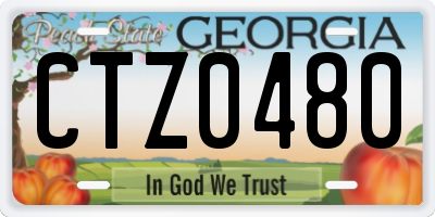 GA license plate CTZ0480
