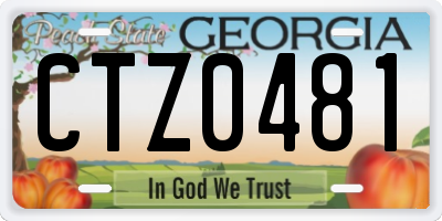 GA license plate CTZ0481