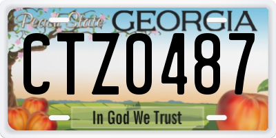 GA license plate CTZ0487