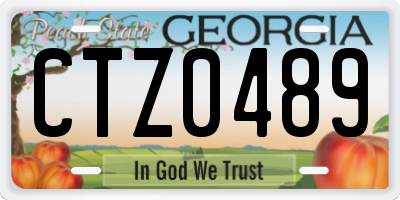GA license plate CTZ0489