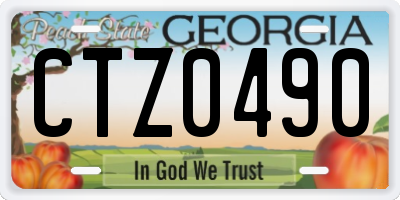 GA license plate CTZ0490