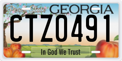 GA license plate CTZ0491
