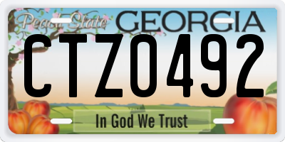 GA license plate CTZ0492