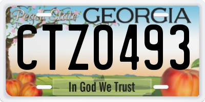 GA license plate CTZ0493