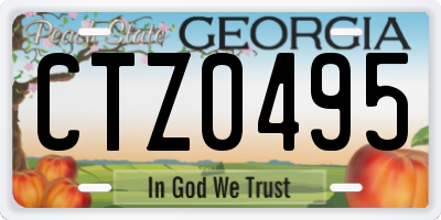 GA license plate CTZ0495