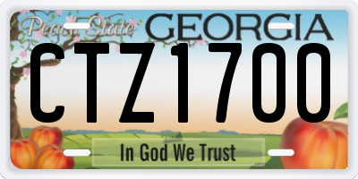 GA license plate CTZ1700
