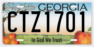 GA license plate CTZ1701