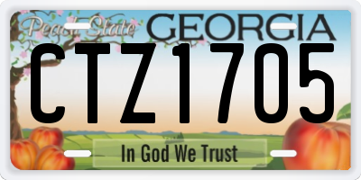 GA license plate CTZ1705