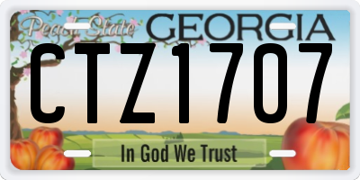 GA license plate CTZ1707