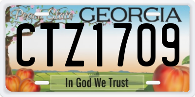 GA license plate CTZ1709